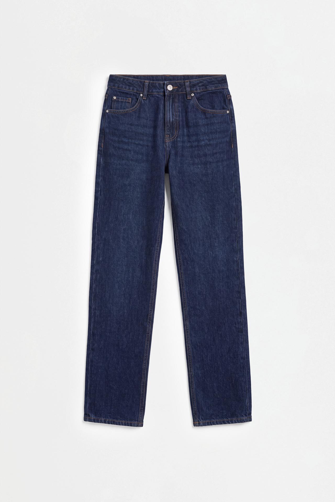 Slim-fit wide-leg jeans — DARK INDIGO