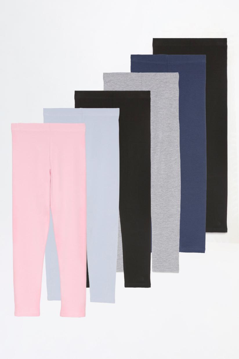 6-pack of long plain leggings
