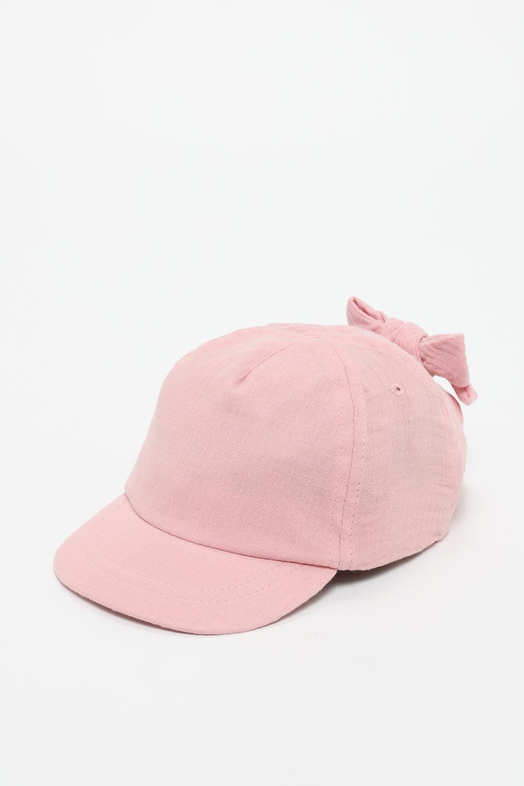 Textured cap with bow