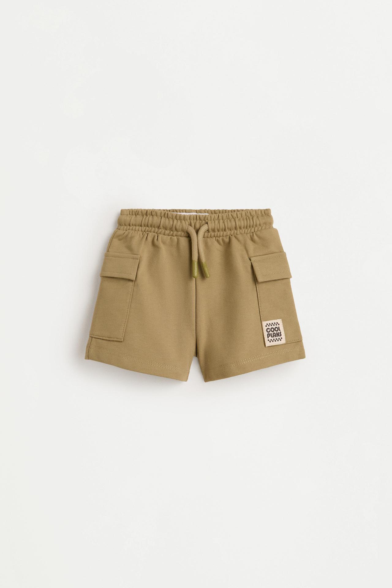 Plush cargo Bermuda shorts — KHAKI