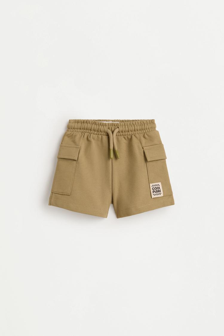 Plush cargo Bermuda shorts — KHAKI