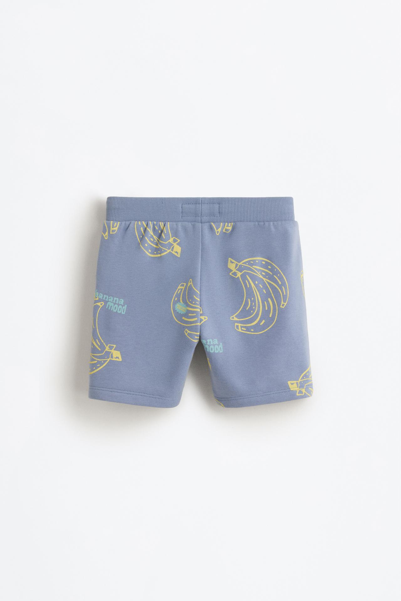 Printed plush Bermuda shorts — LAVENDER BLUE