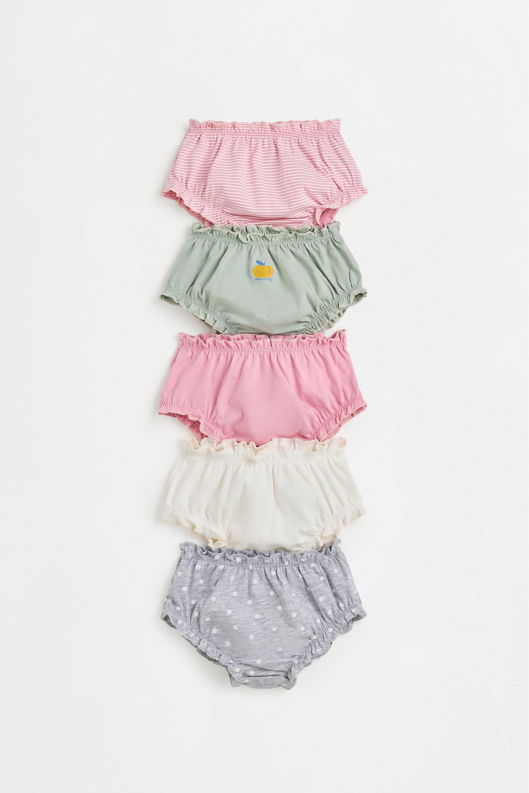 Mixed ruffled briefs (5-pack) — GREY MARL