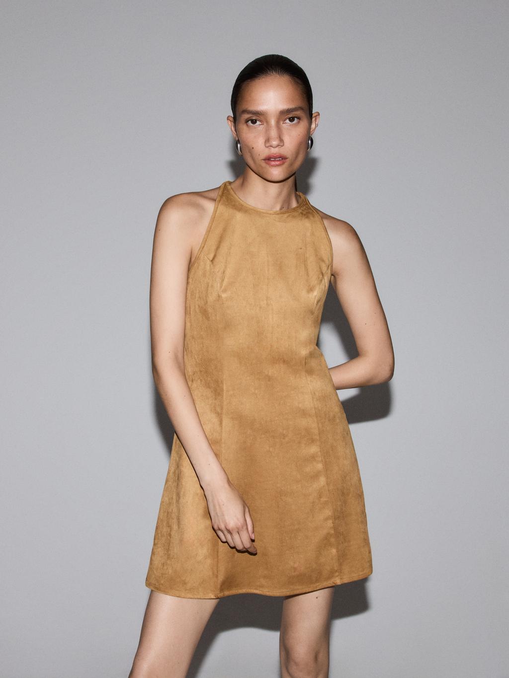 Faux suede dress