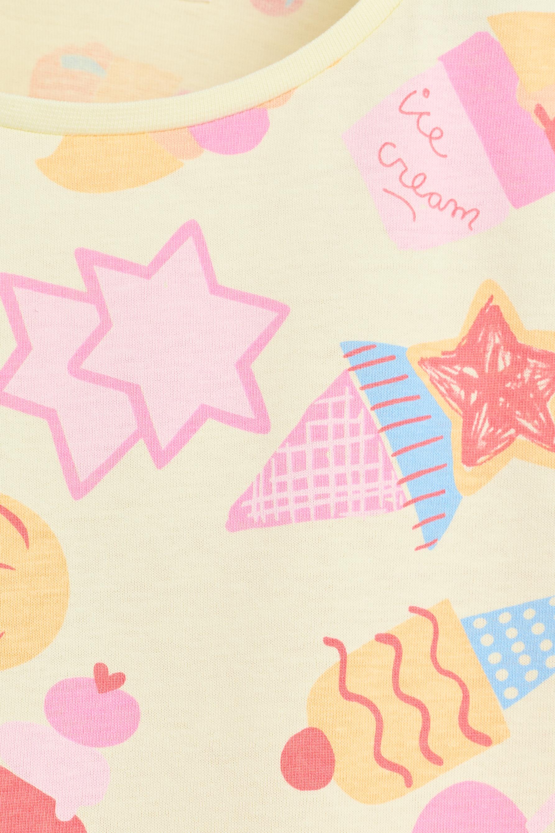 Short printed pyjamas — PASTEL YELLOW