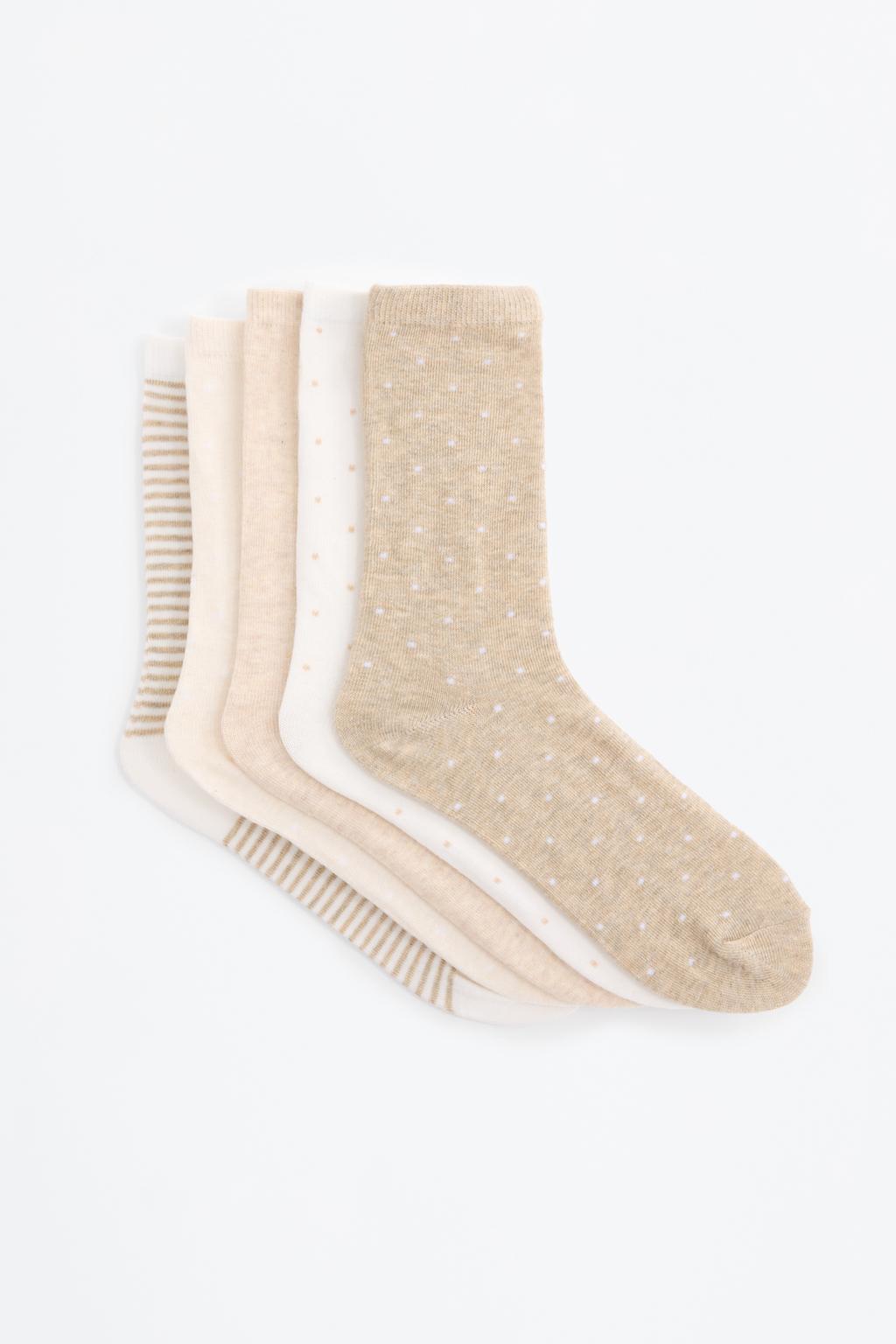 5-pack of long polka dot socks