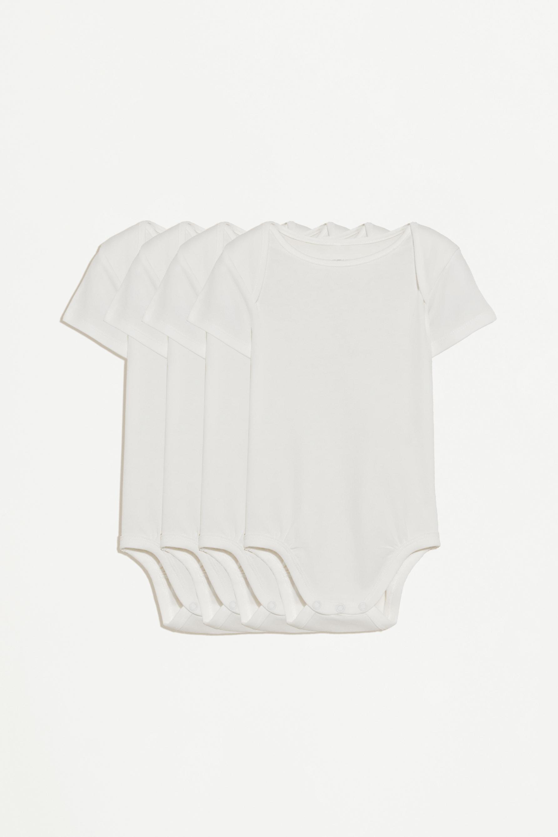 Plain bodysuits (Pack 4) — WHITE