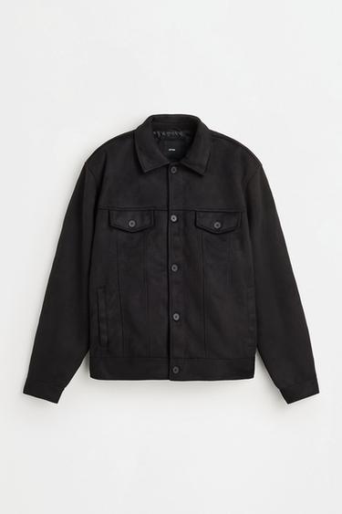 Faux suede jacket — BLACK 6