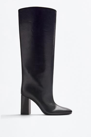 Knee-high heeled boots — BLACK 1