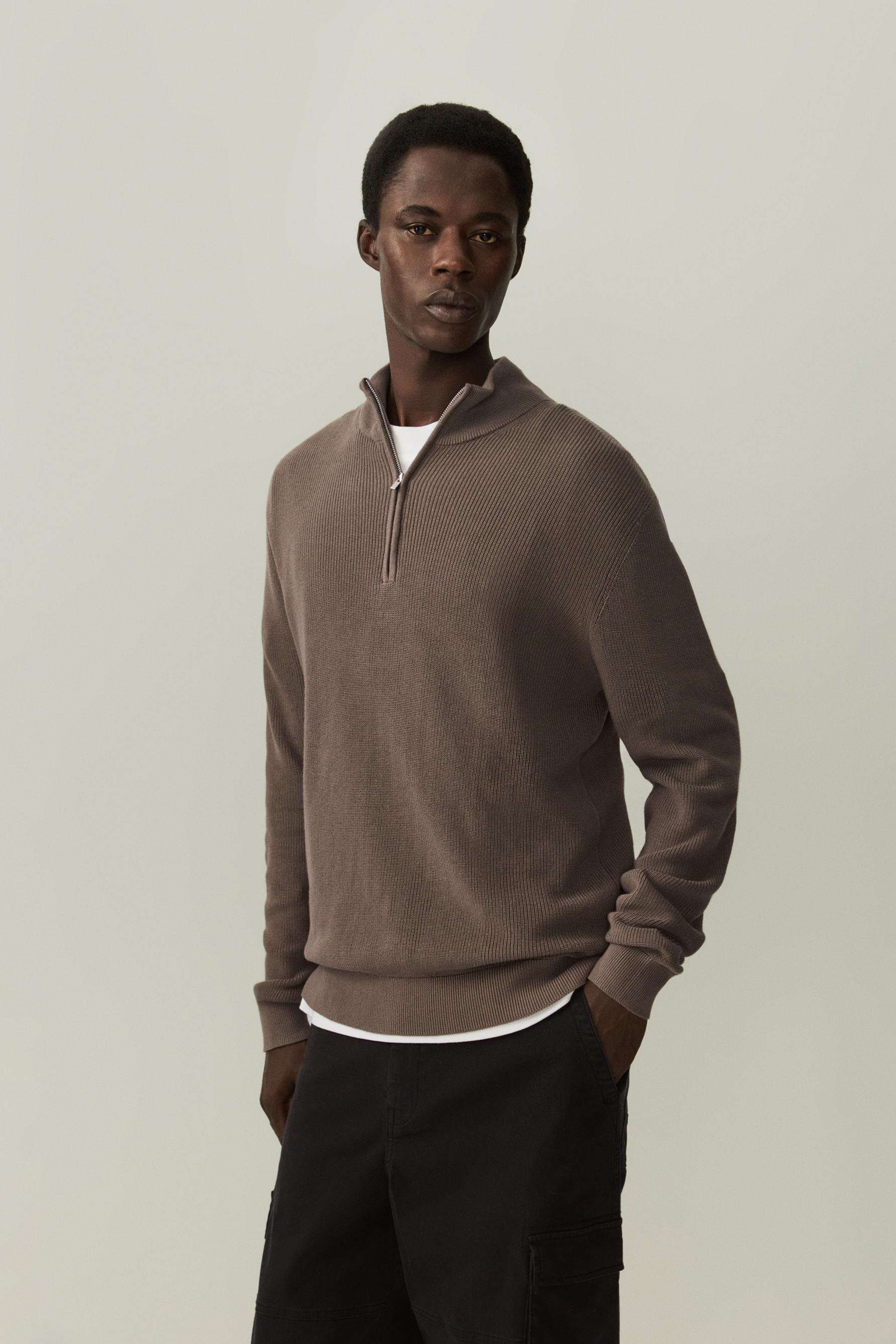 Jersey cremallera cuello alto