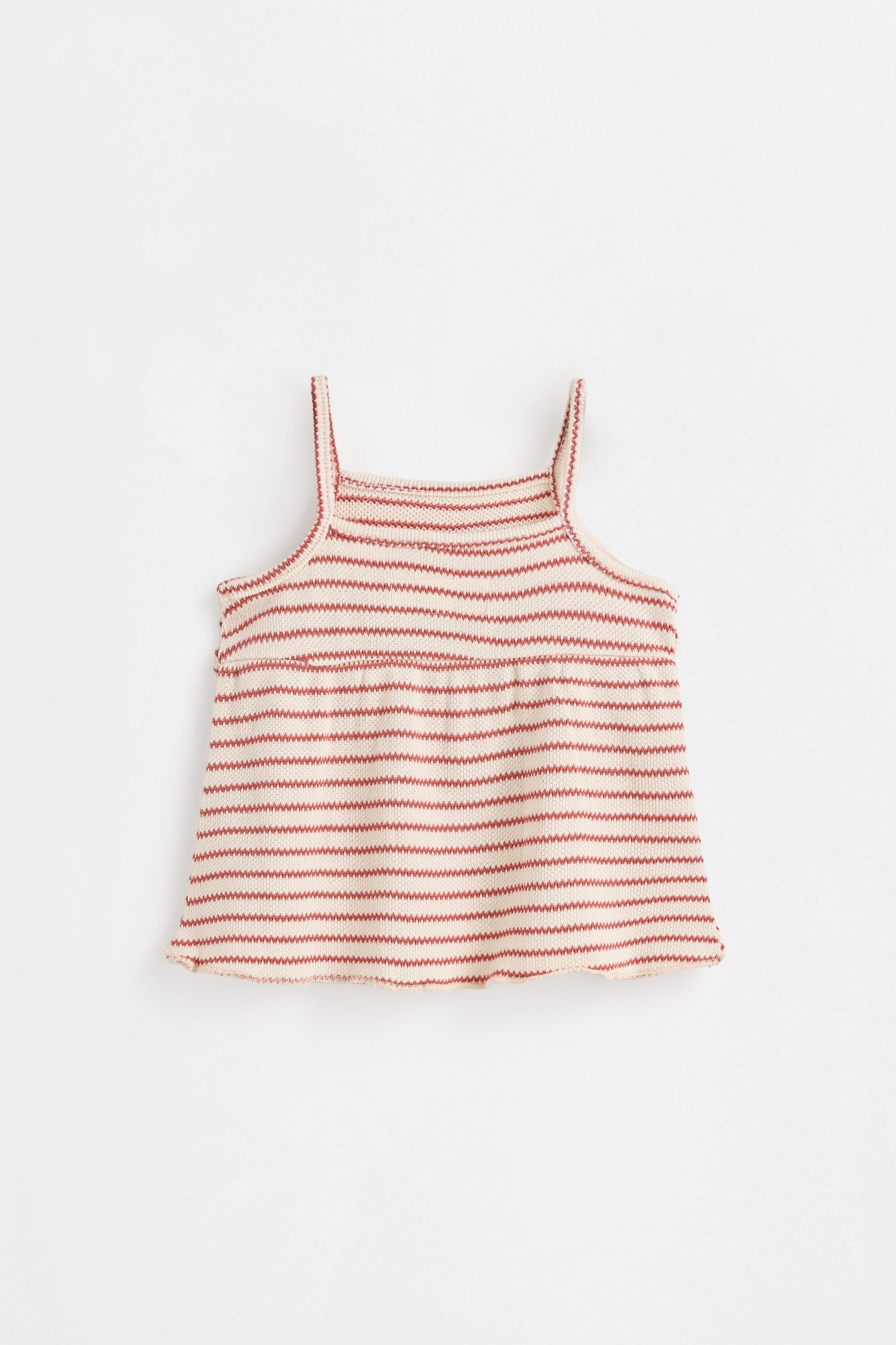 Striped bias cut top and shorts set — RUSSET
