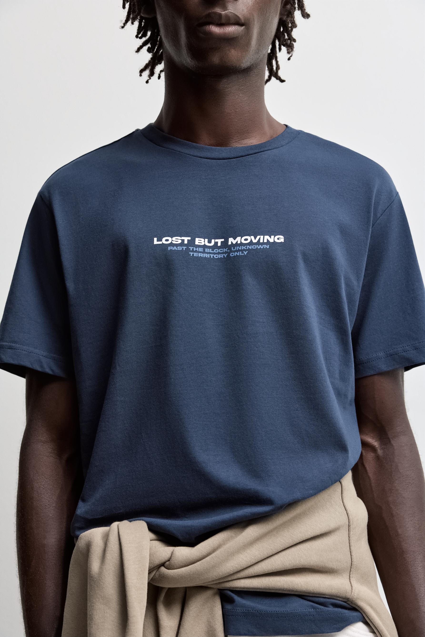Slogan T-shirt — DARK BLUE
