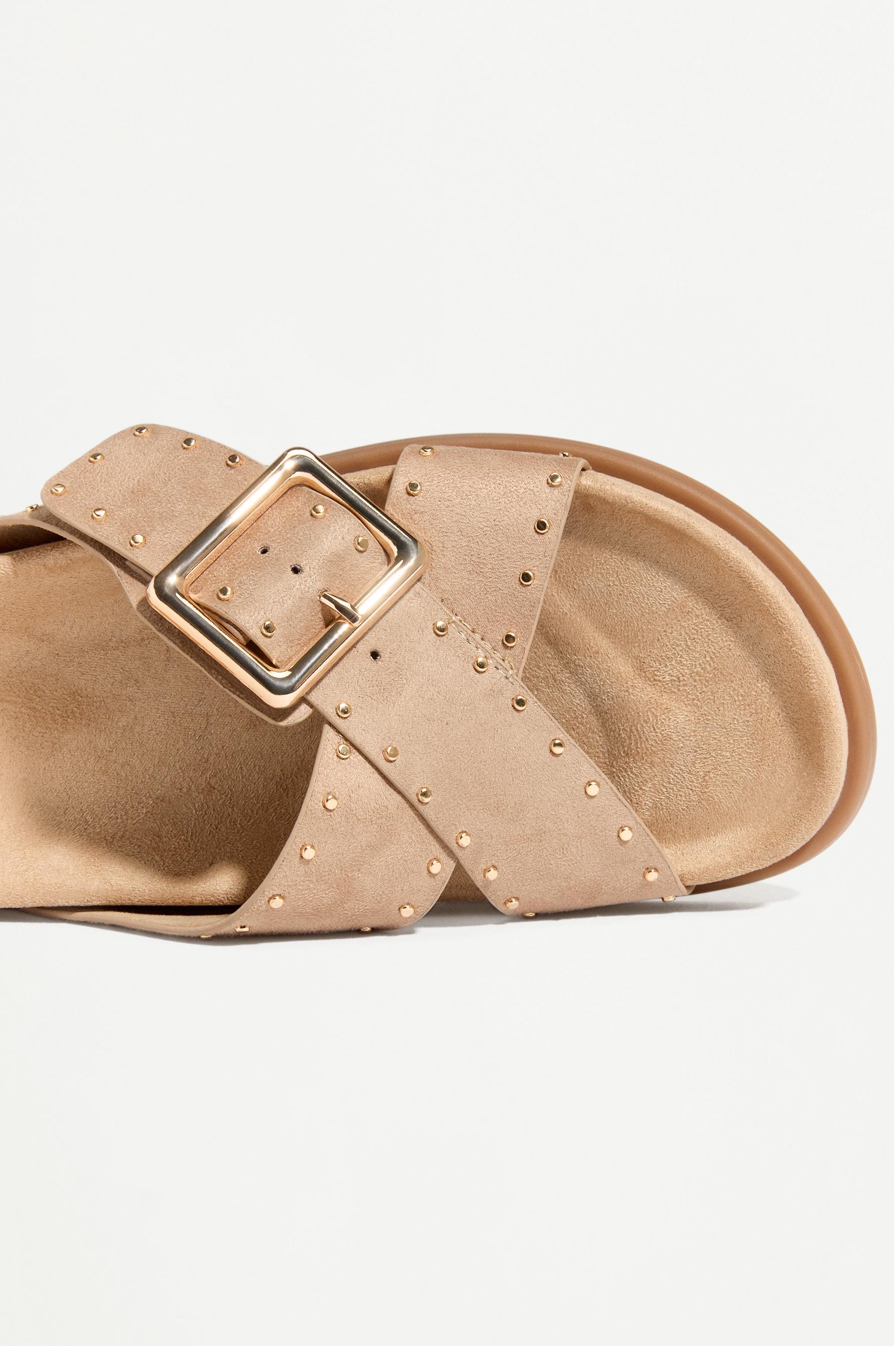 Lefties Kahverengi Lefties Suni Süet çivili düz sandalet