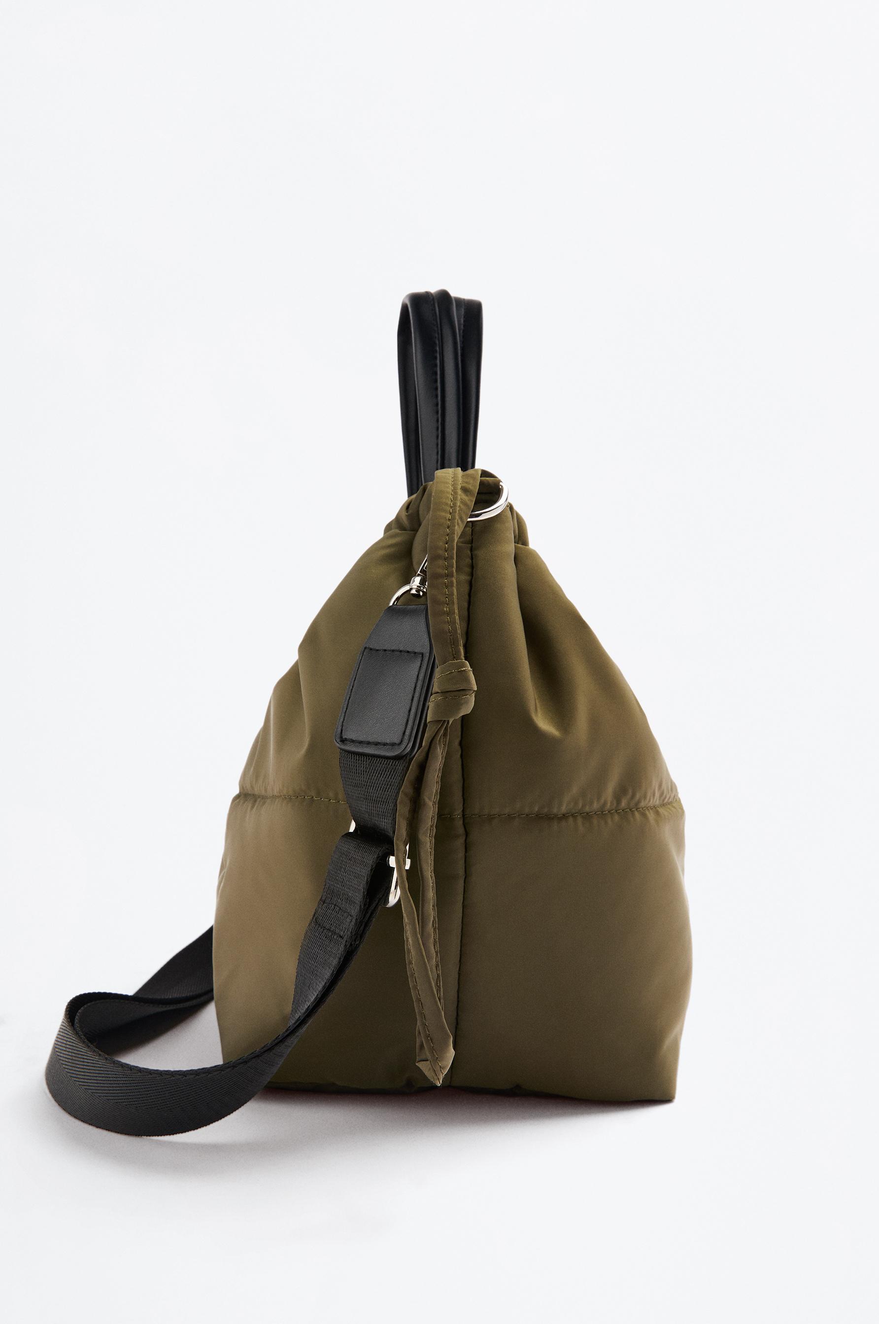 Quilted nylon crossbody bag with double handle - | LEFTIES Tunisia