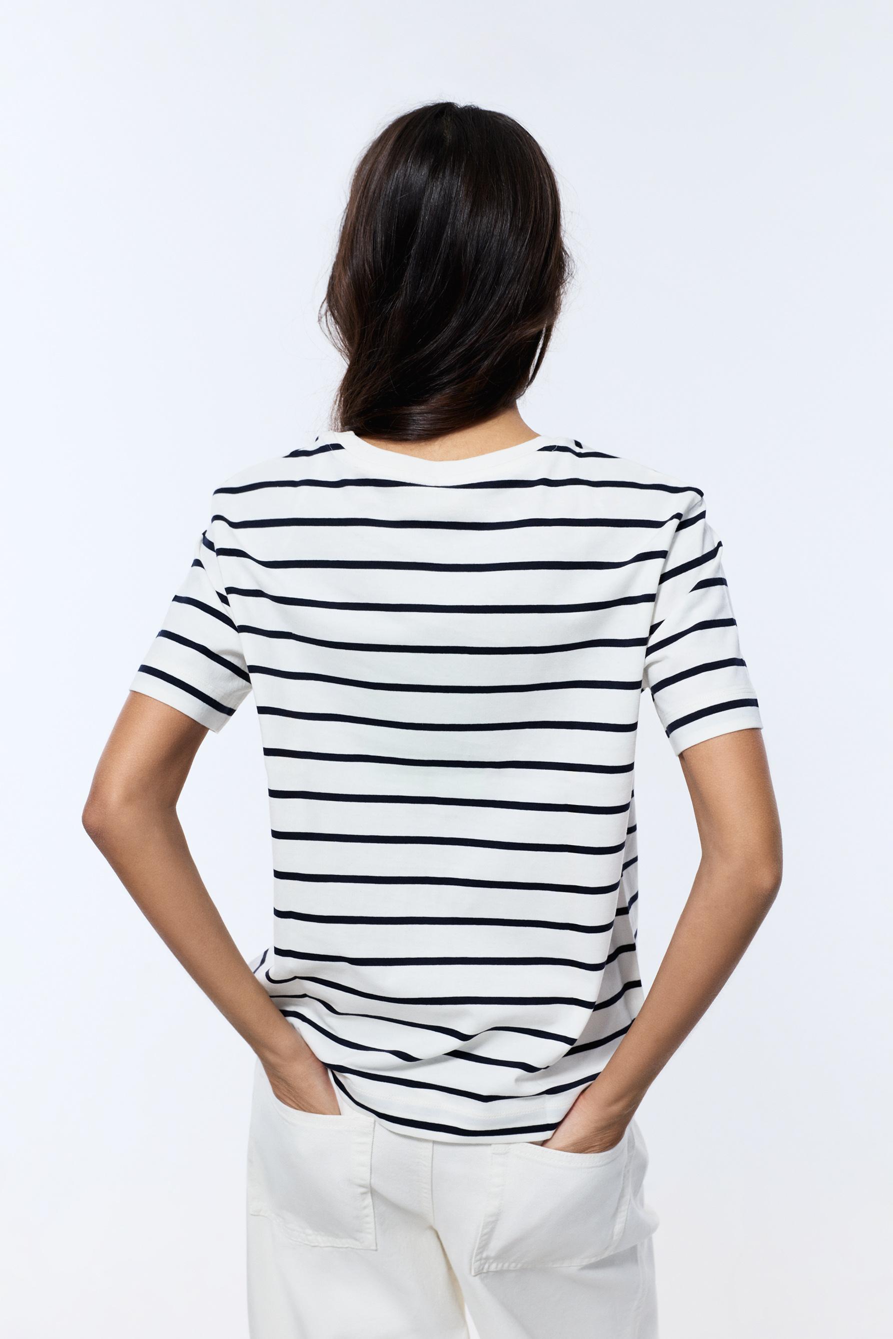 Basic round neck T-shirt — STRIPED
