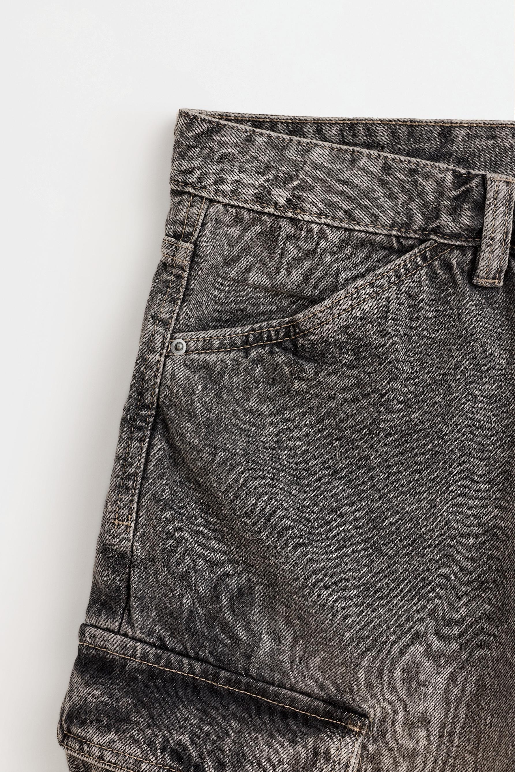 Denim cargo Bermuda shorts — CHARCOAL