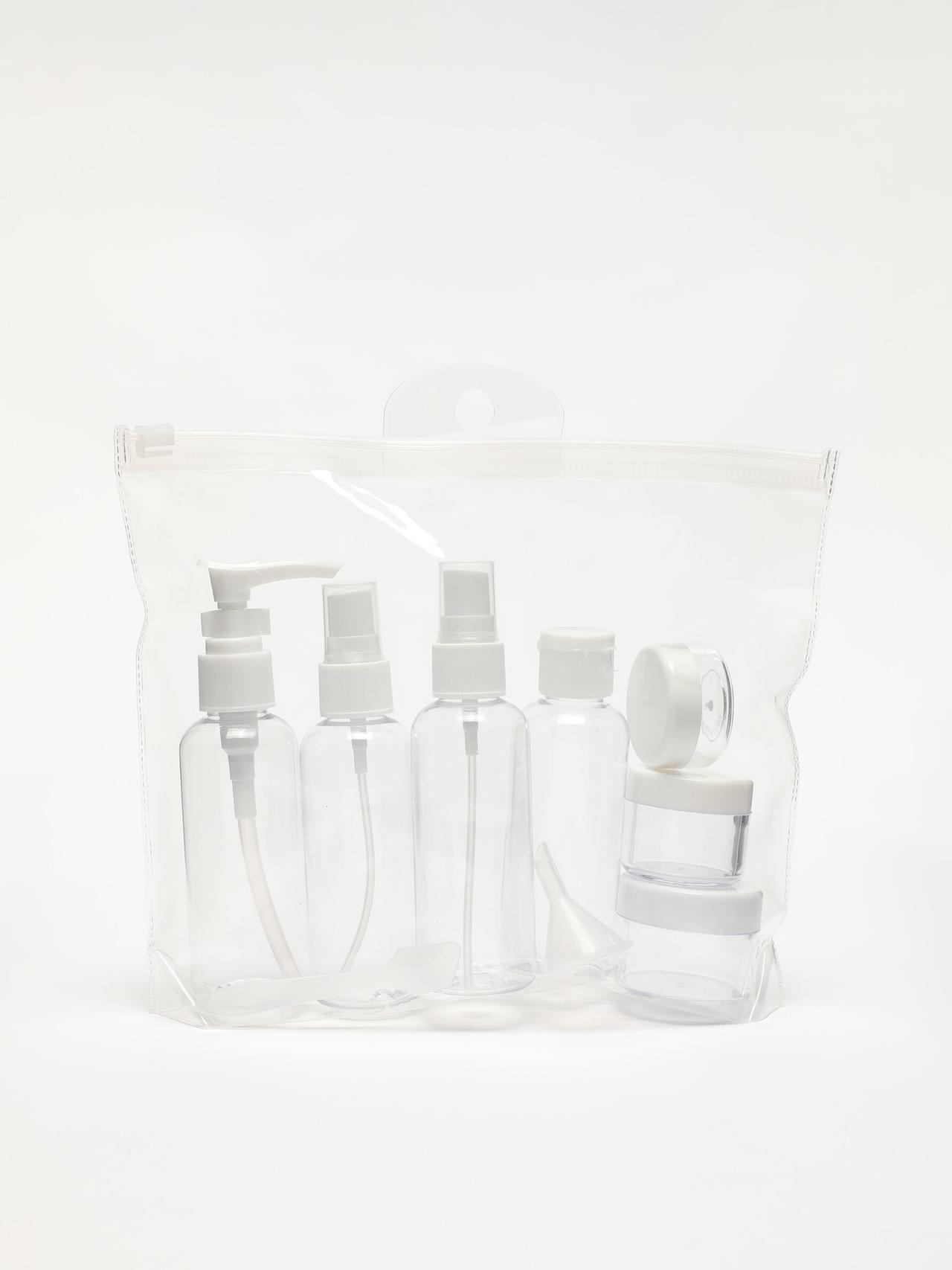7-piece reusable travel bottle set — WHITE
