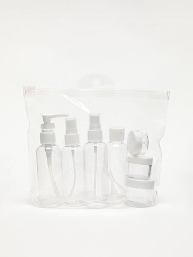 7-piece reusable travel bottle set — WHITE 1