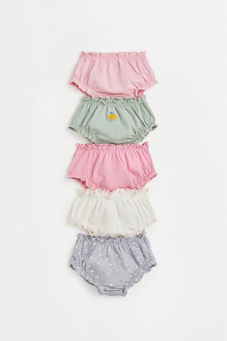 Mixed ruffled briefs (5-pack) — GREY MARL