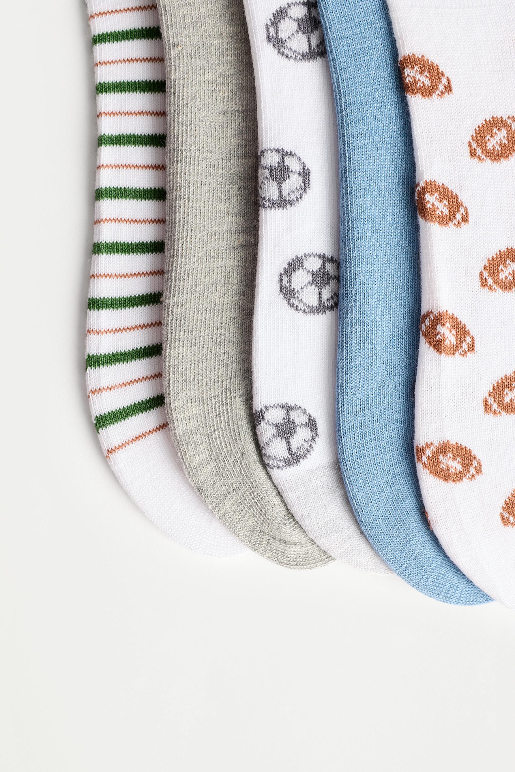 Printed Ankle Socks (5-Pack) — TERRACOTTA
