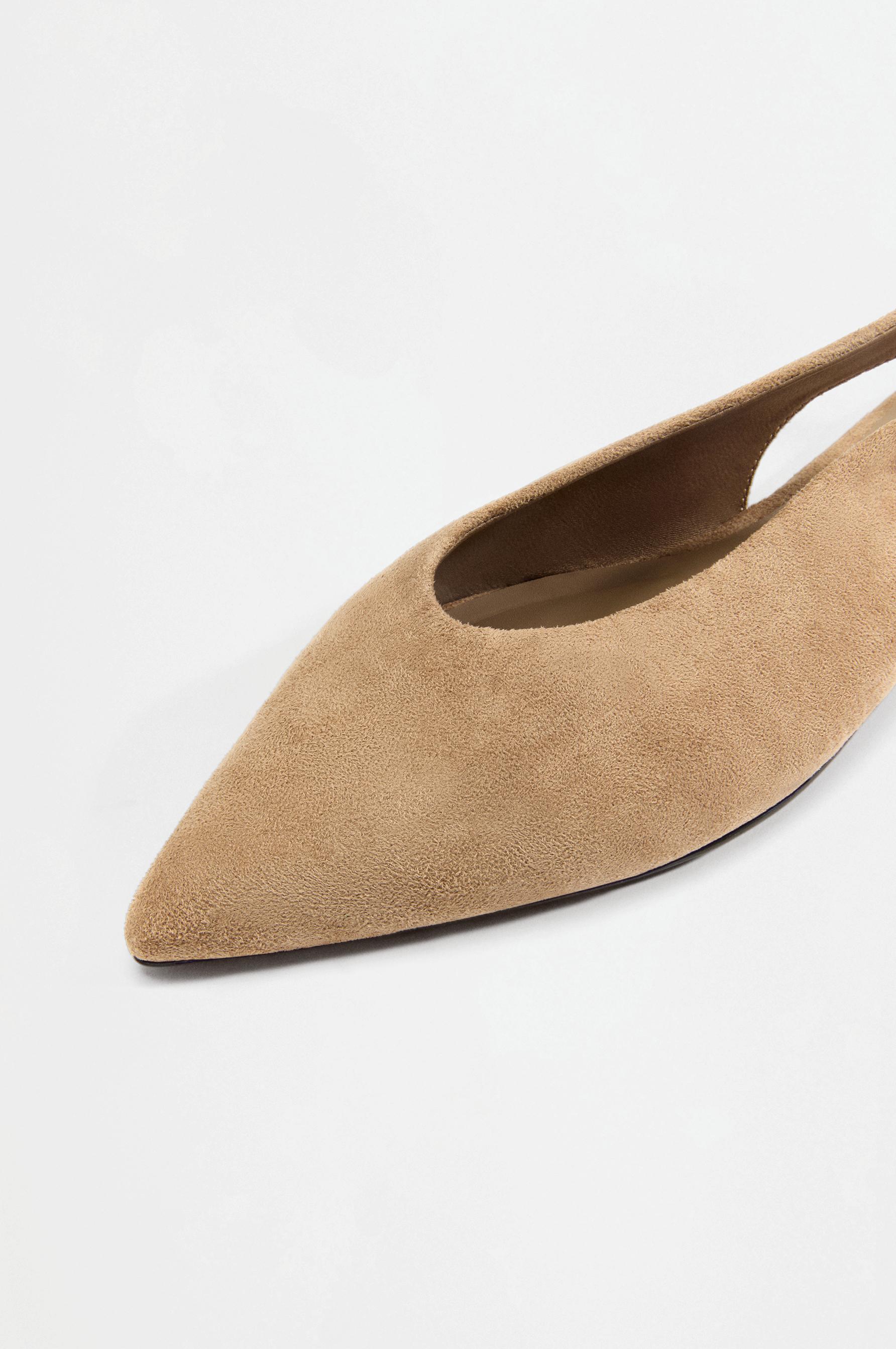 Faux suede flat shoes — BROWN
