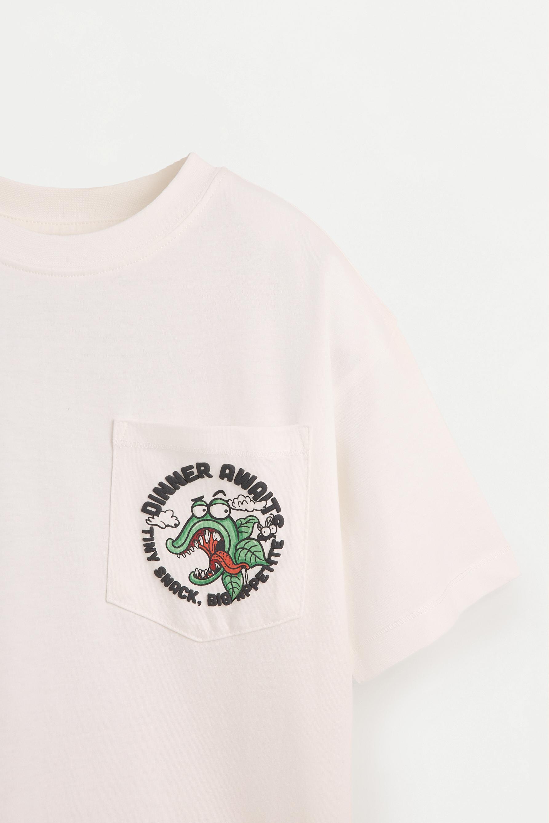 T-shirt with pocket and back maxi print — OFF WHITE