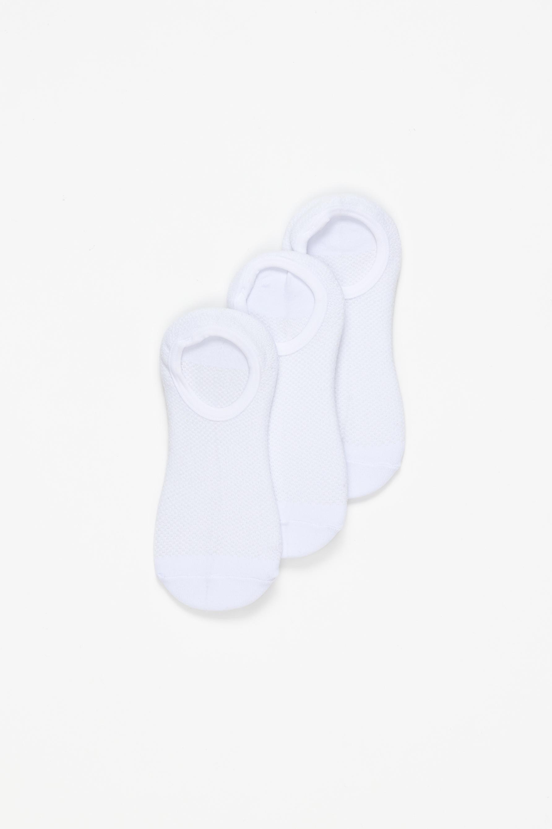 Microperforated no-show socks (Pack 3) — WHITE