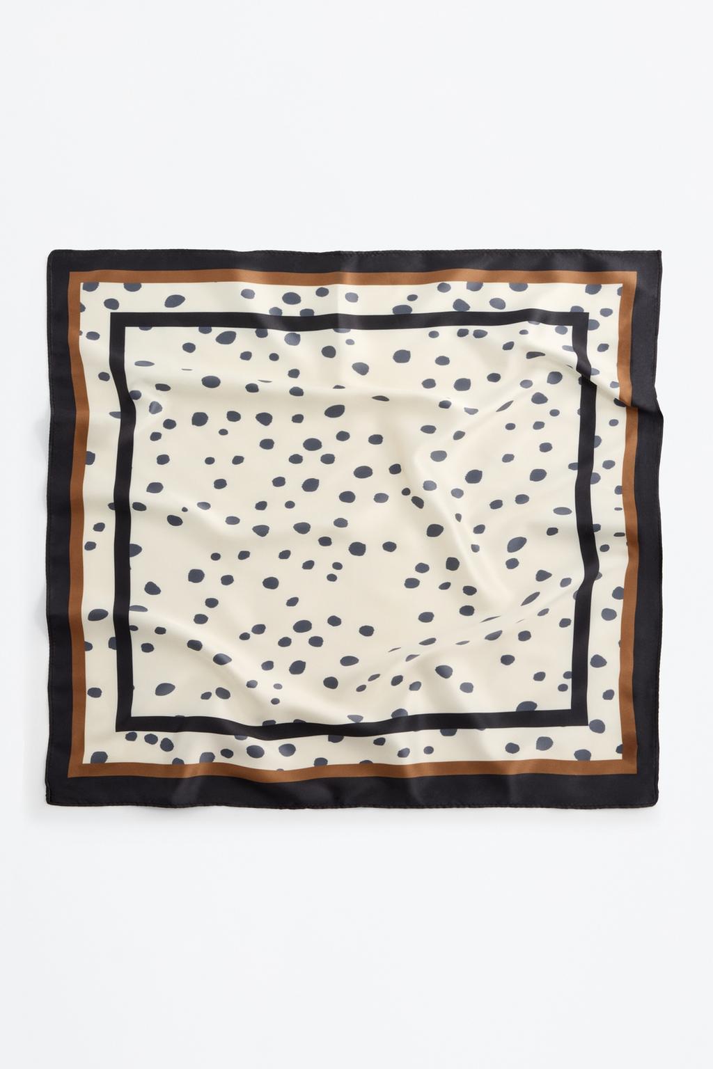 Polka dot satin scarf