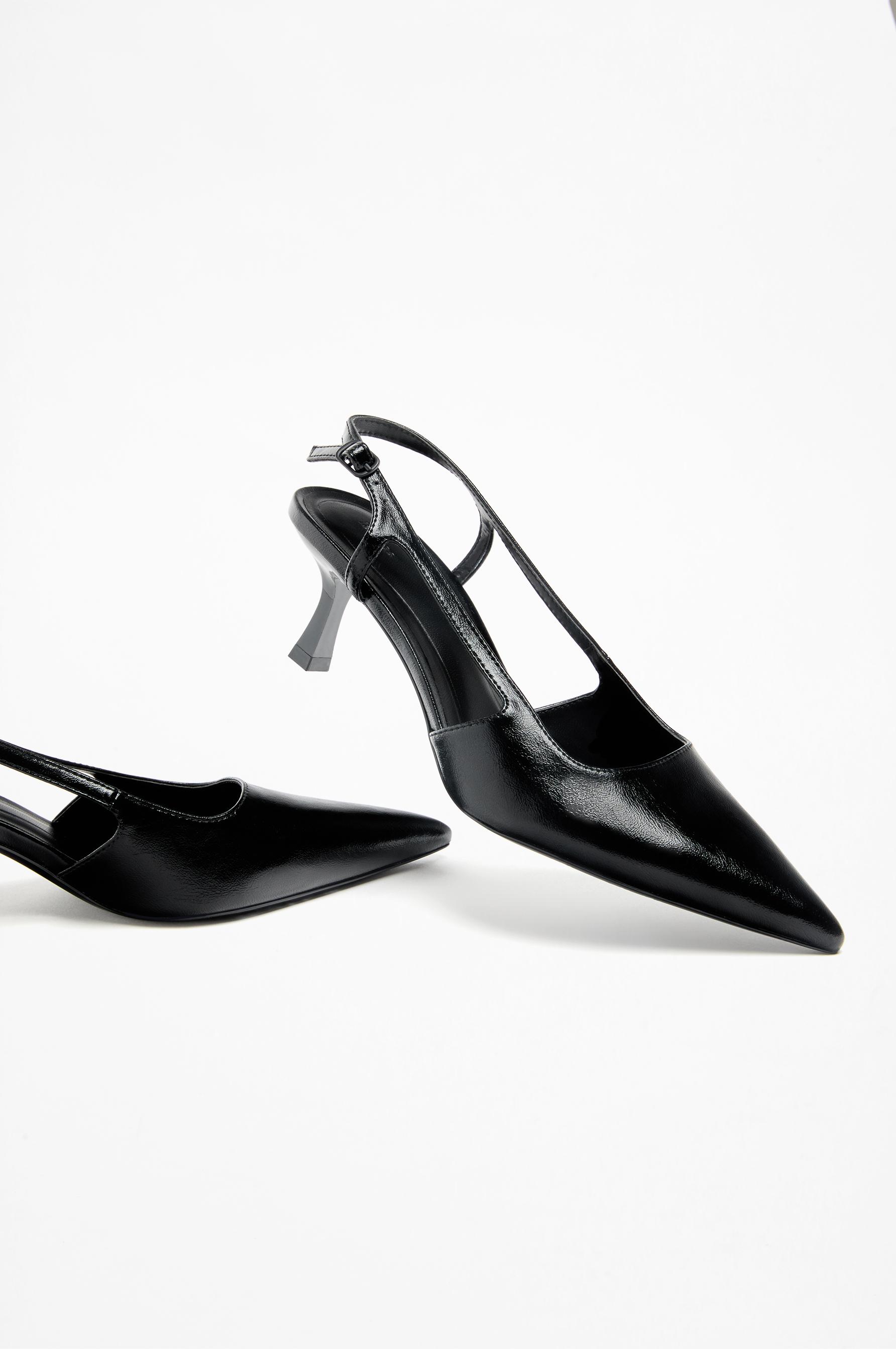 Lefties Bordo Lefties Arkasi açık topuklu ayakkabı