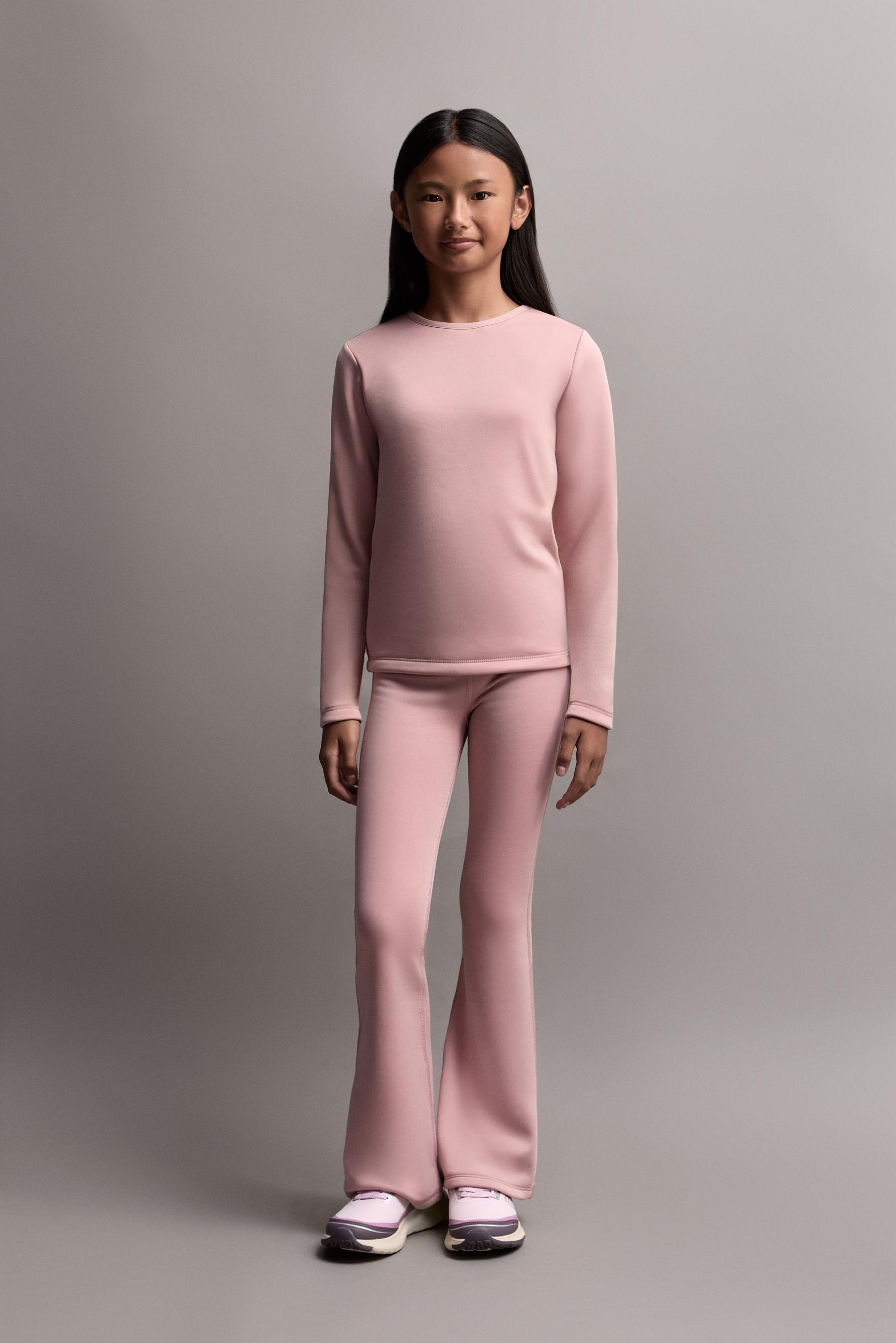 HEAVYWEIGHT Thermal Bell Bottom Leggings — PINK
