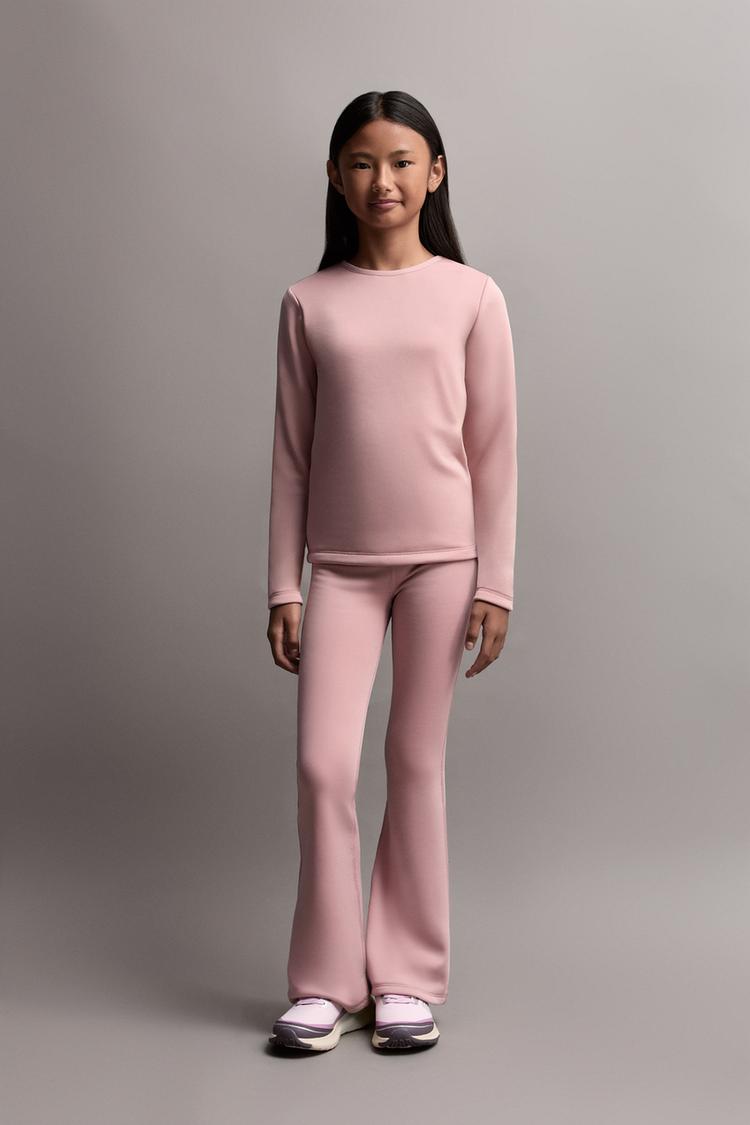 HEAVYWEIGHT Thermal Bell Bottom Leggings — PINK