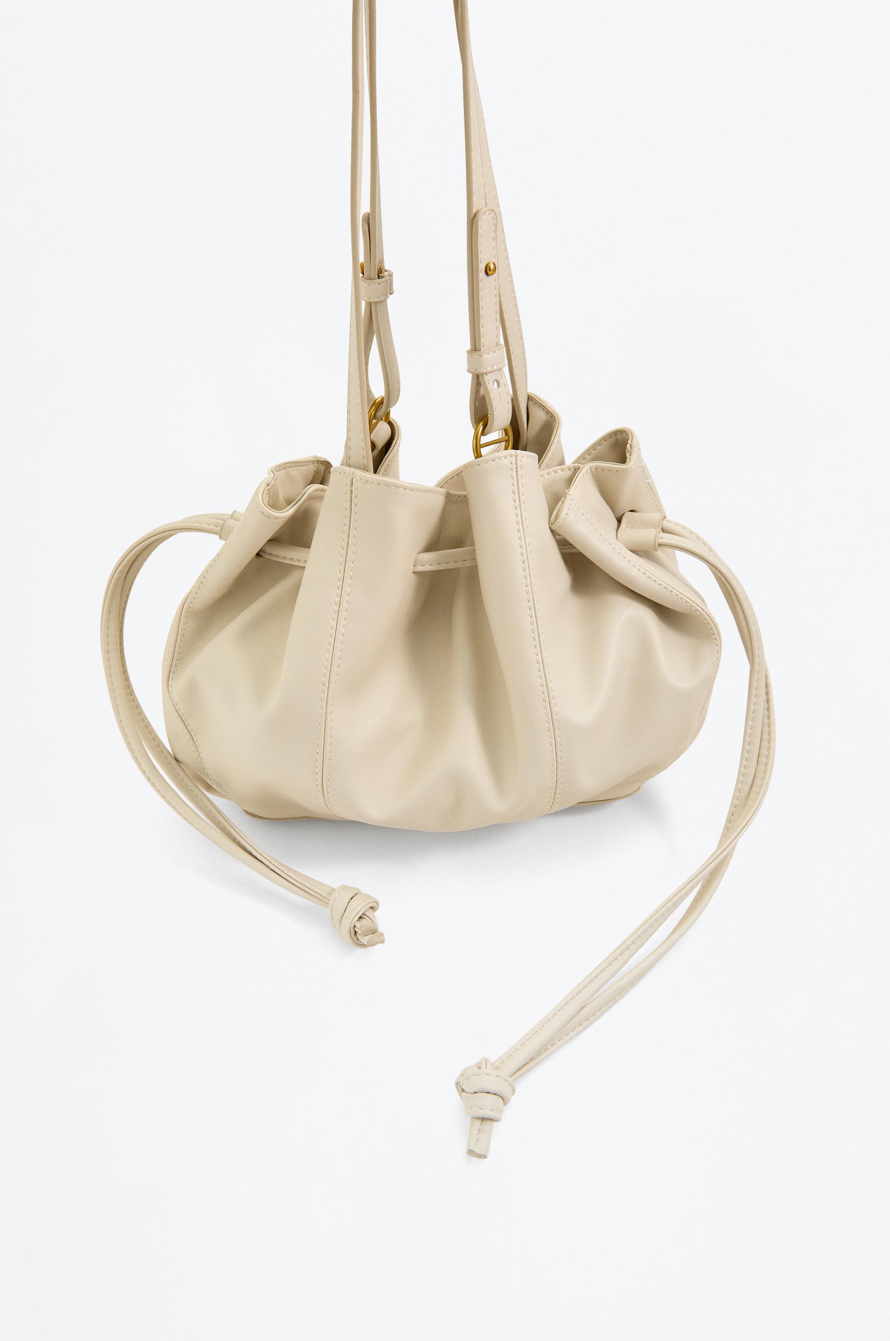 Gathered shoulder bag — ECRU
