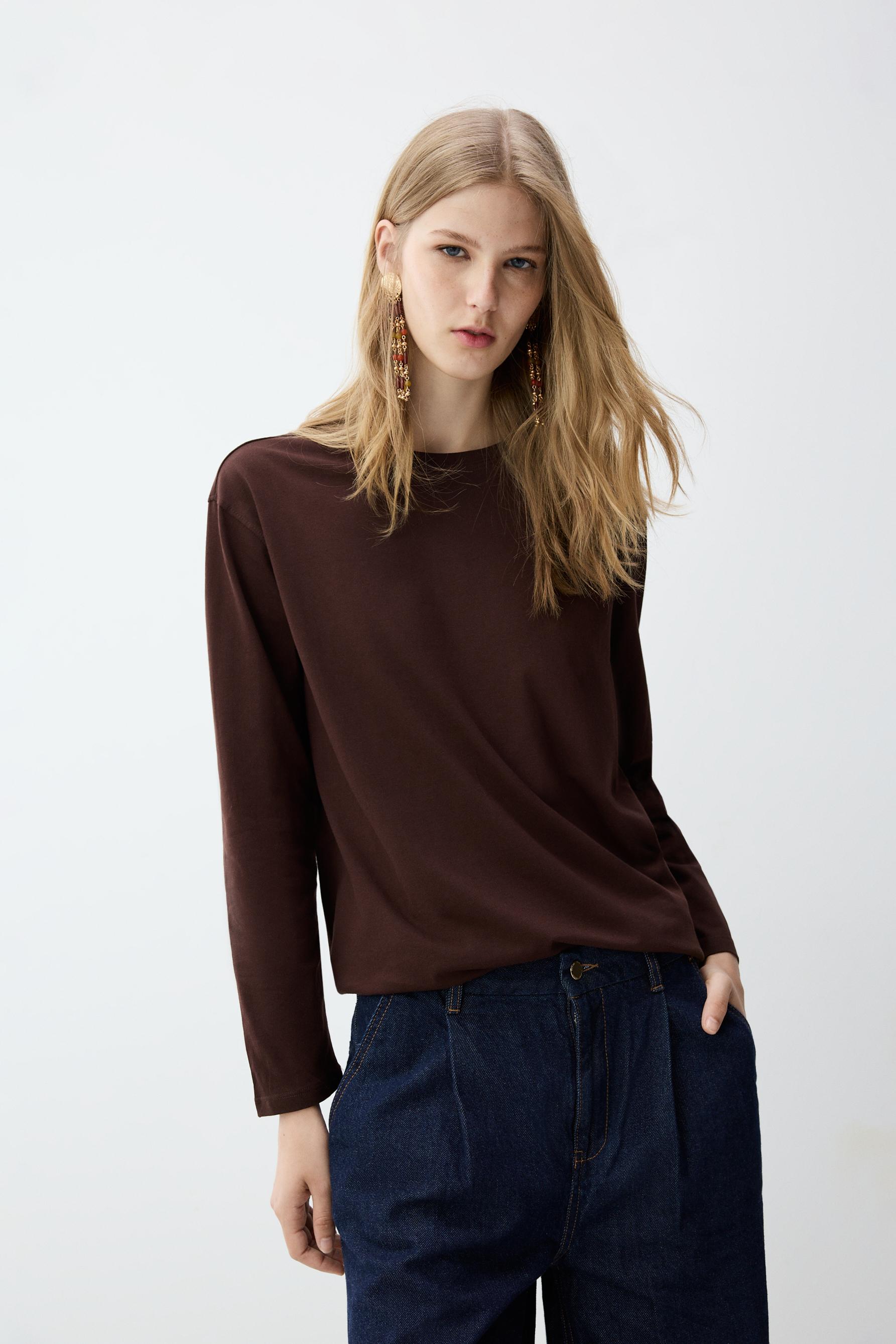 Camiseta manga larga estampada