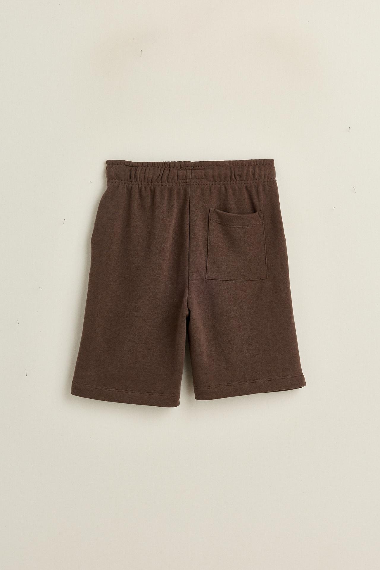 Jogger plush Bermuda shorts — EARTH BROWN