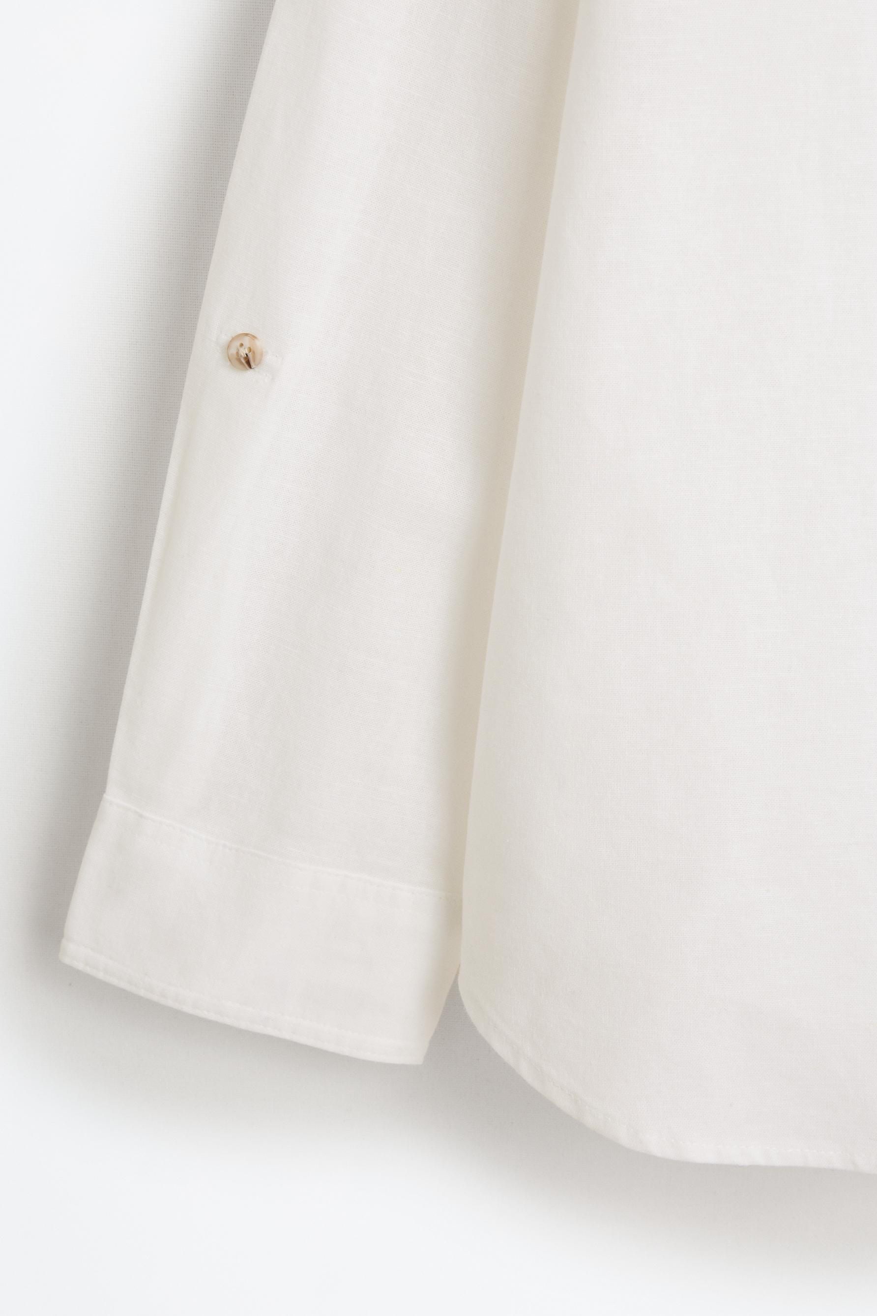 Linen-cotton shirt — WHITE