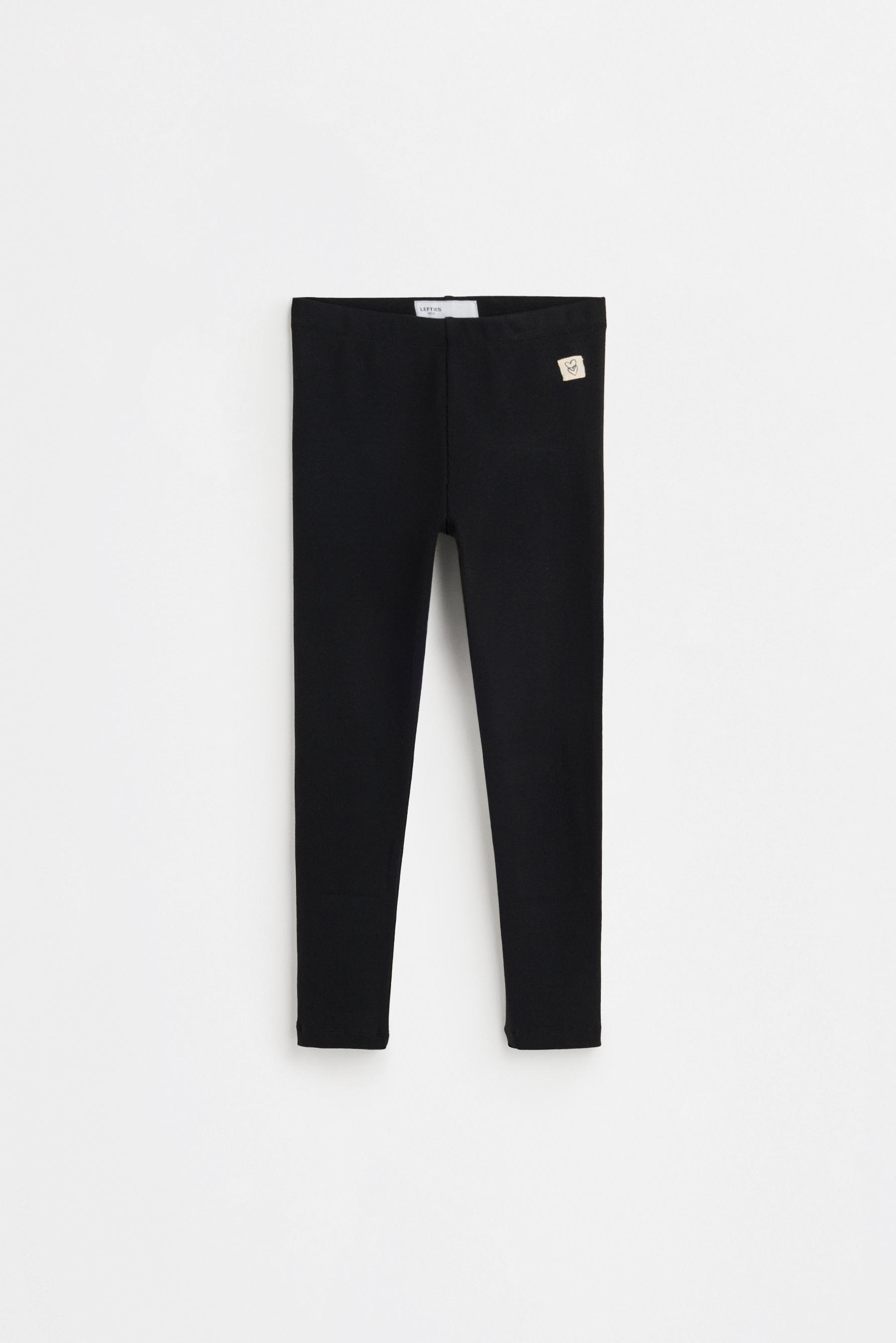 Ribbed leggings — BLACK