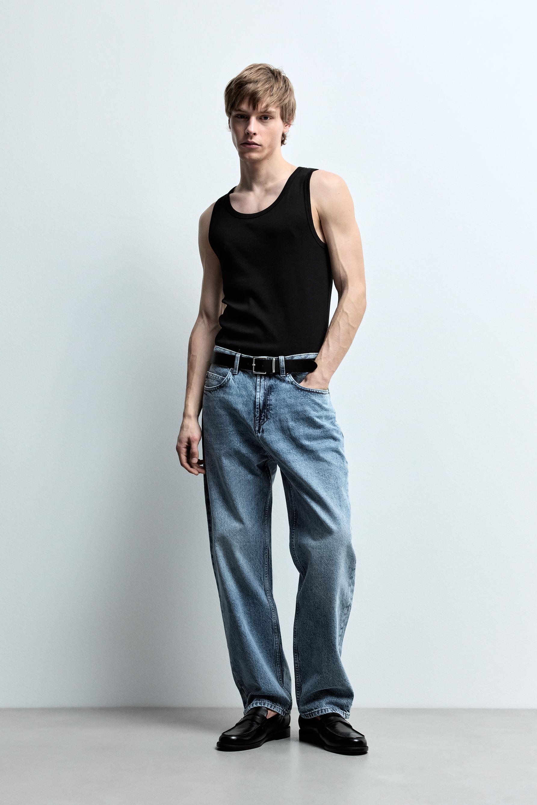 Ribbed vest top — BLACK