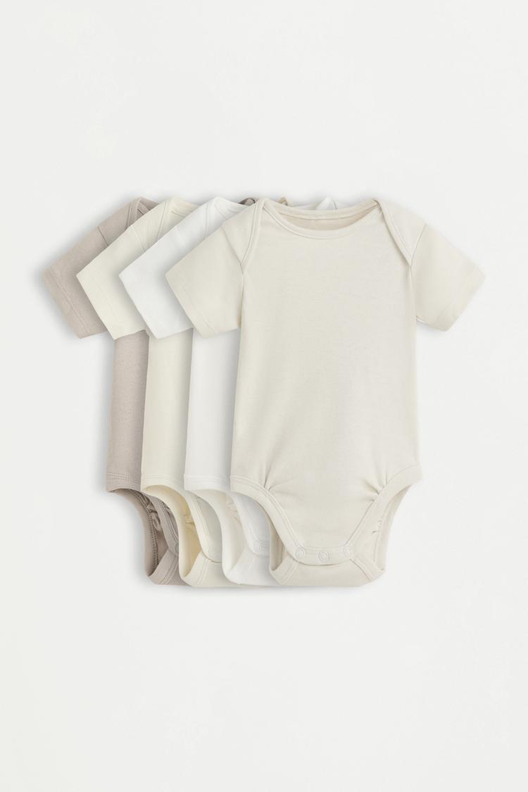 Plain bodysuits (Pack of 4) — PALE GREY