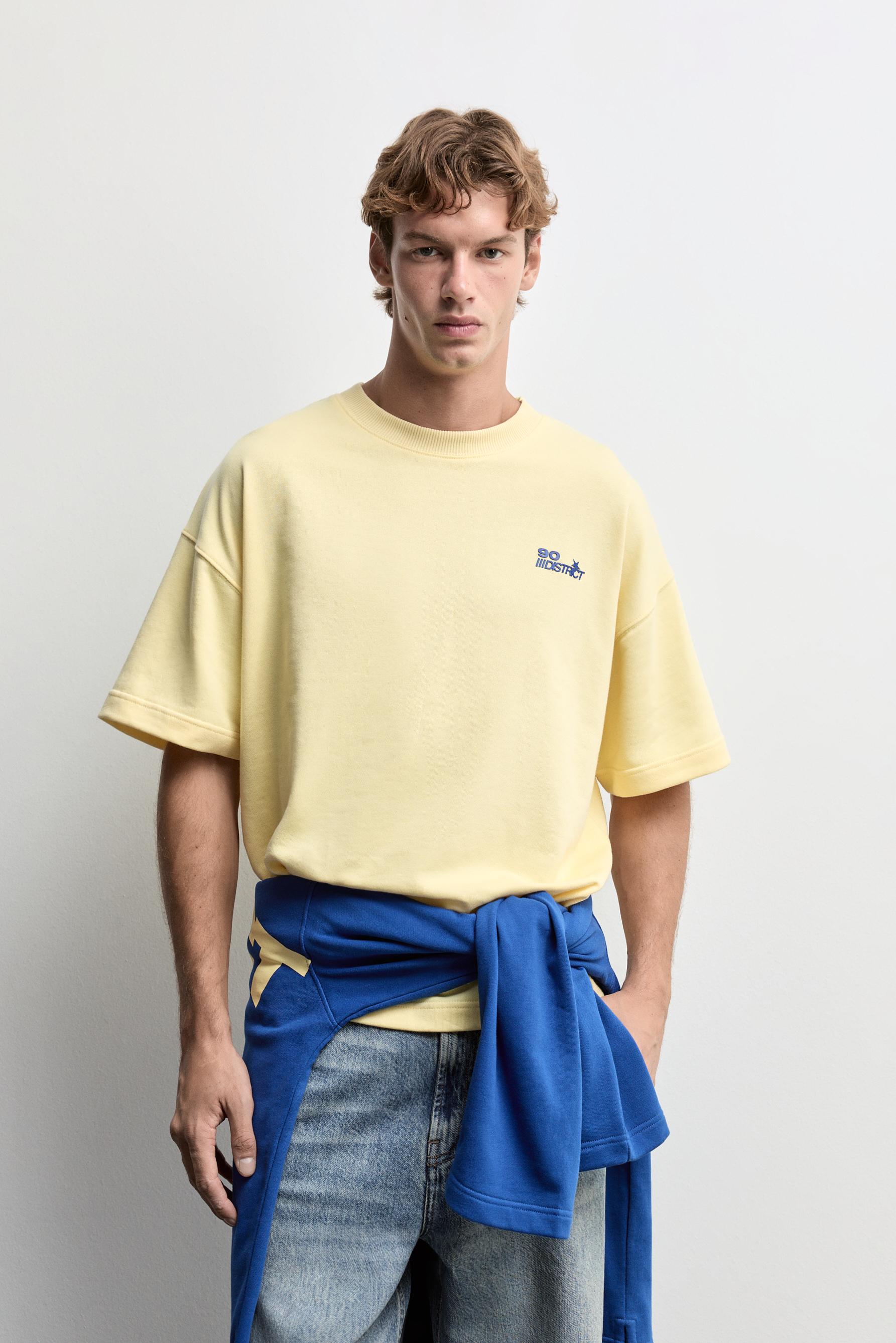Oversize text T-shirt — YELLOW