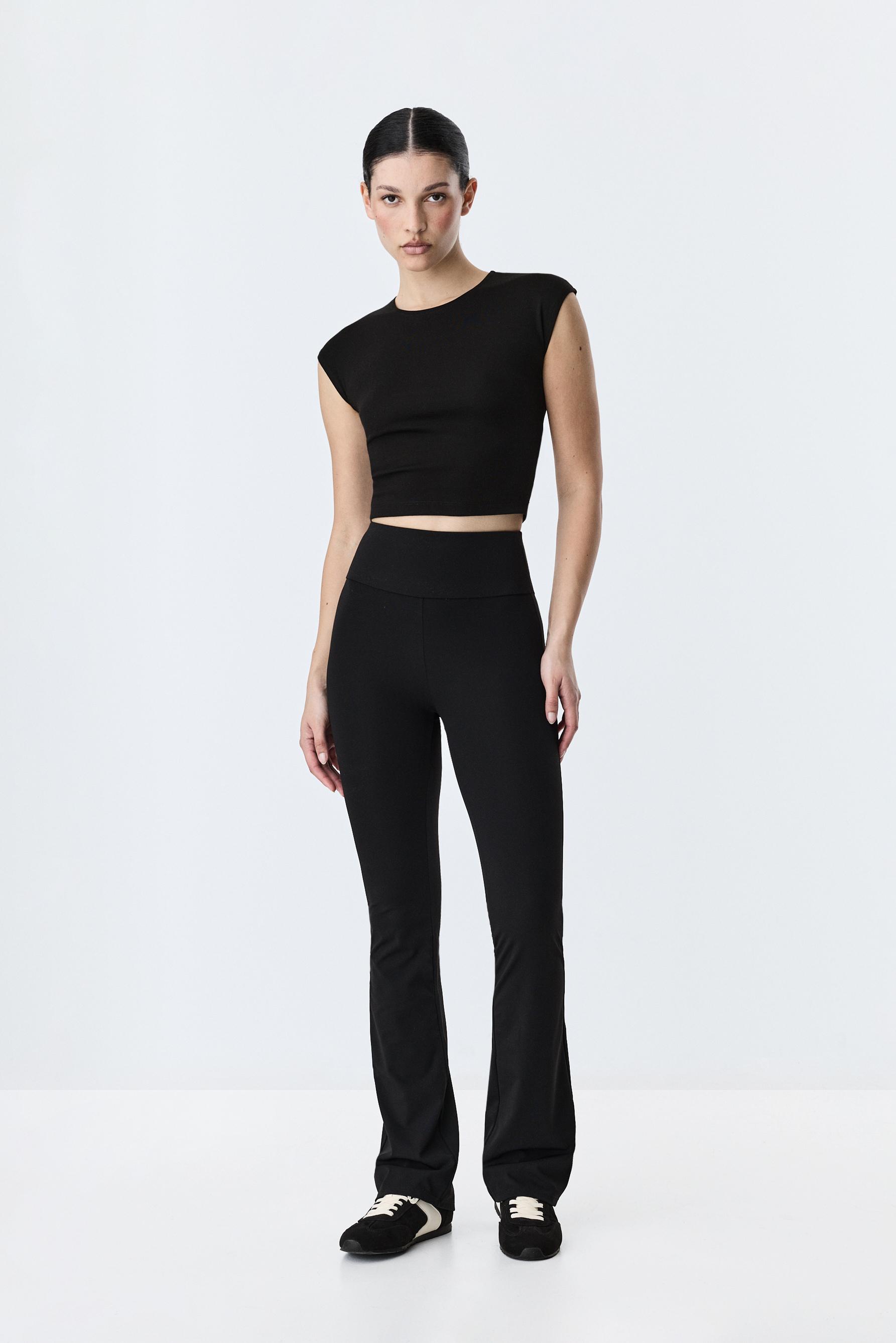 Cropped T-shirt — BLACK