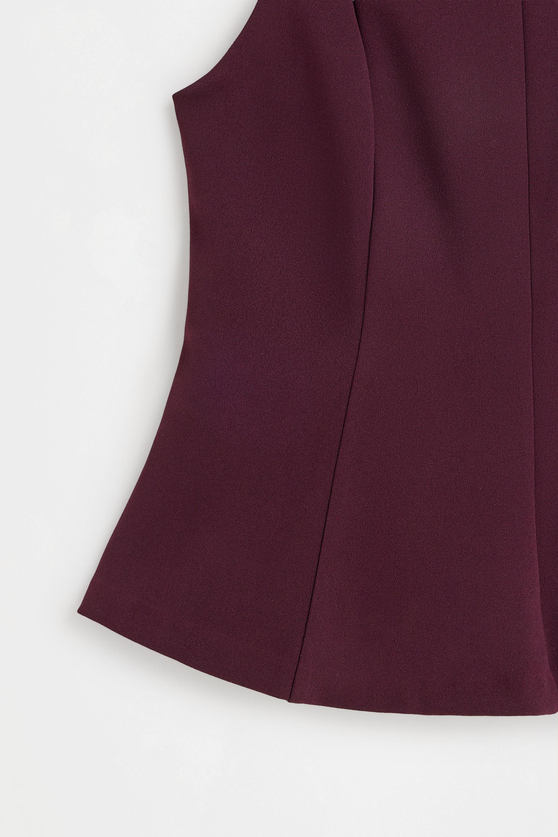 Peplum halter top — DARK AUBERGINE