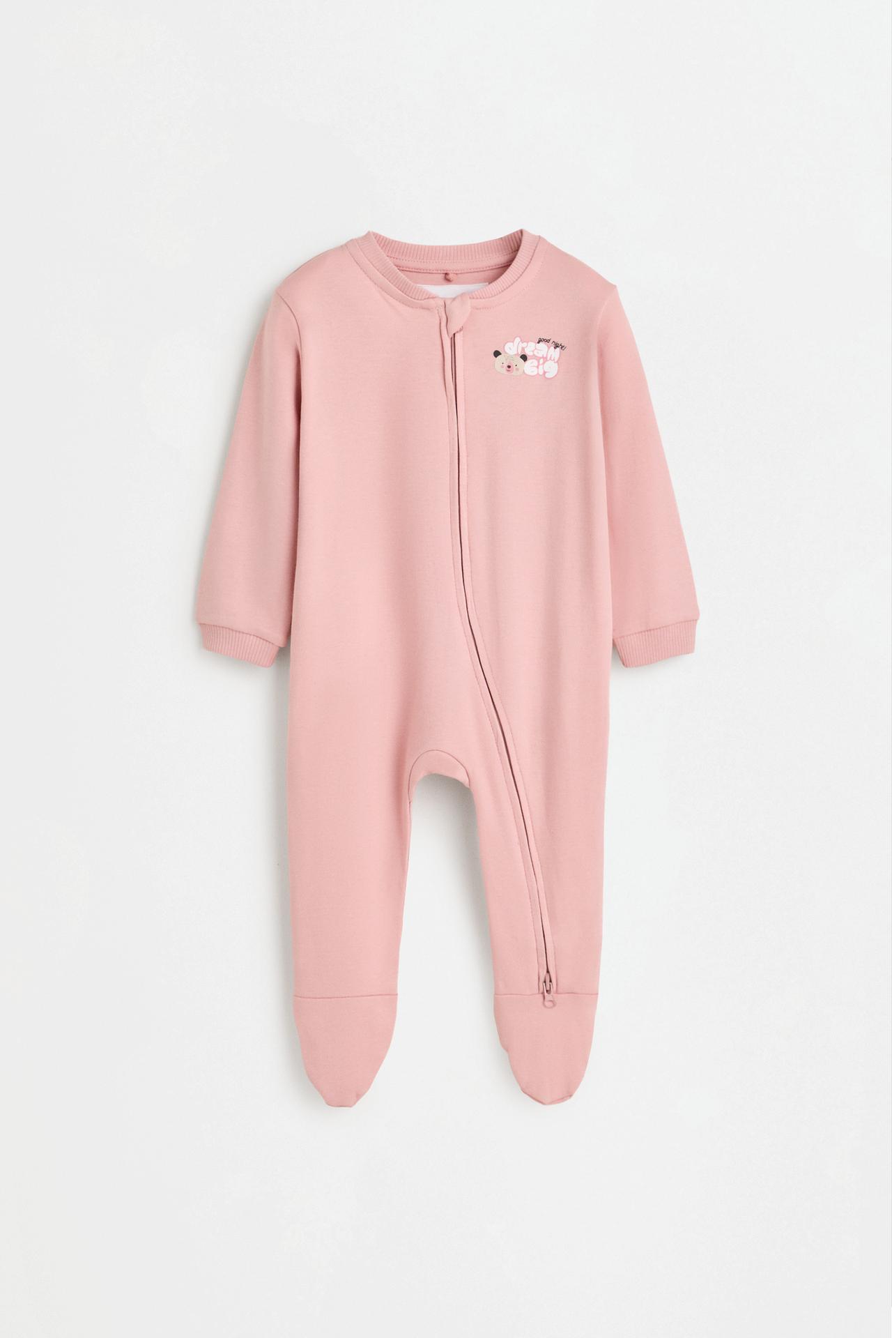 Pack of 2 all-over heart print sleepsuits — ROSE PINK