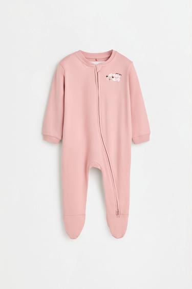 Pack of 2 all-over heart print sleepsuits — ROSE PINK 2