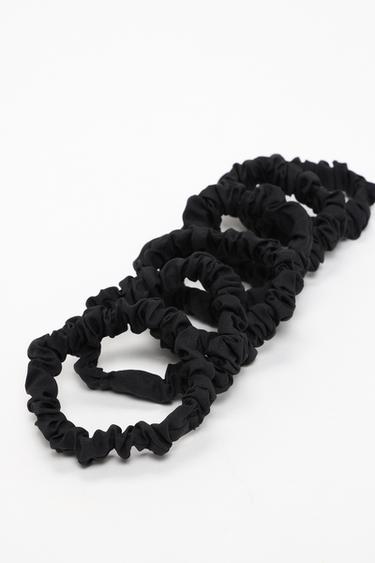 Pack of 6 basic scrunchies — BLACK 1