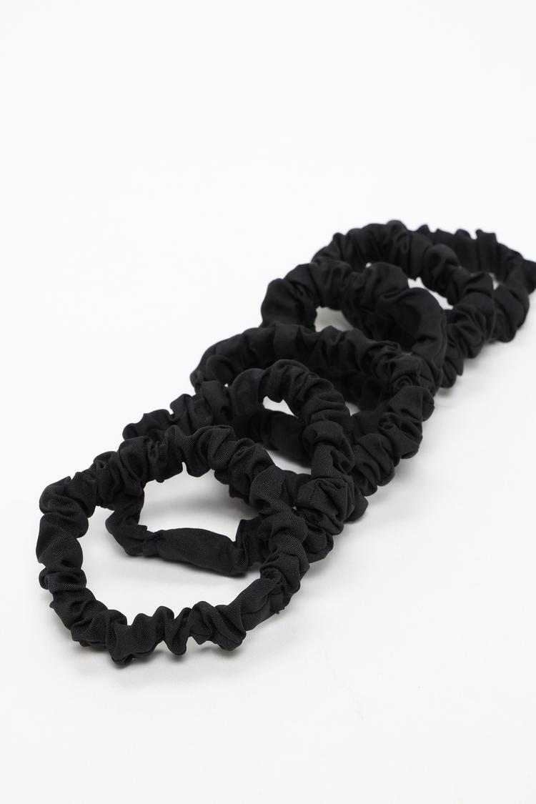 Pack of 6 basic scrunchies — BLACK