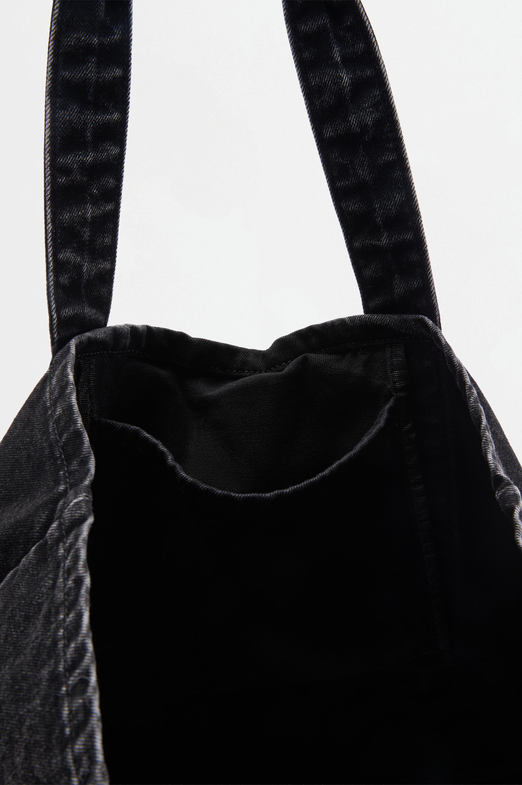 Denim shopper bag — BLACK