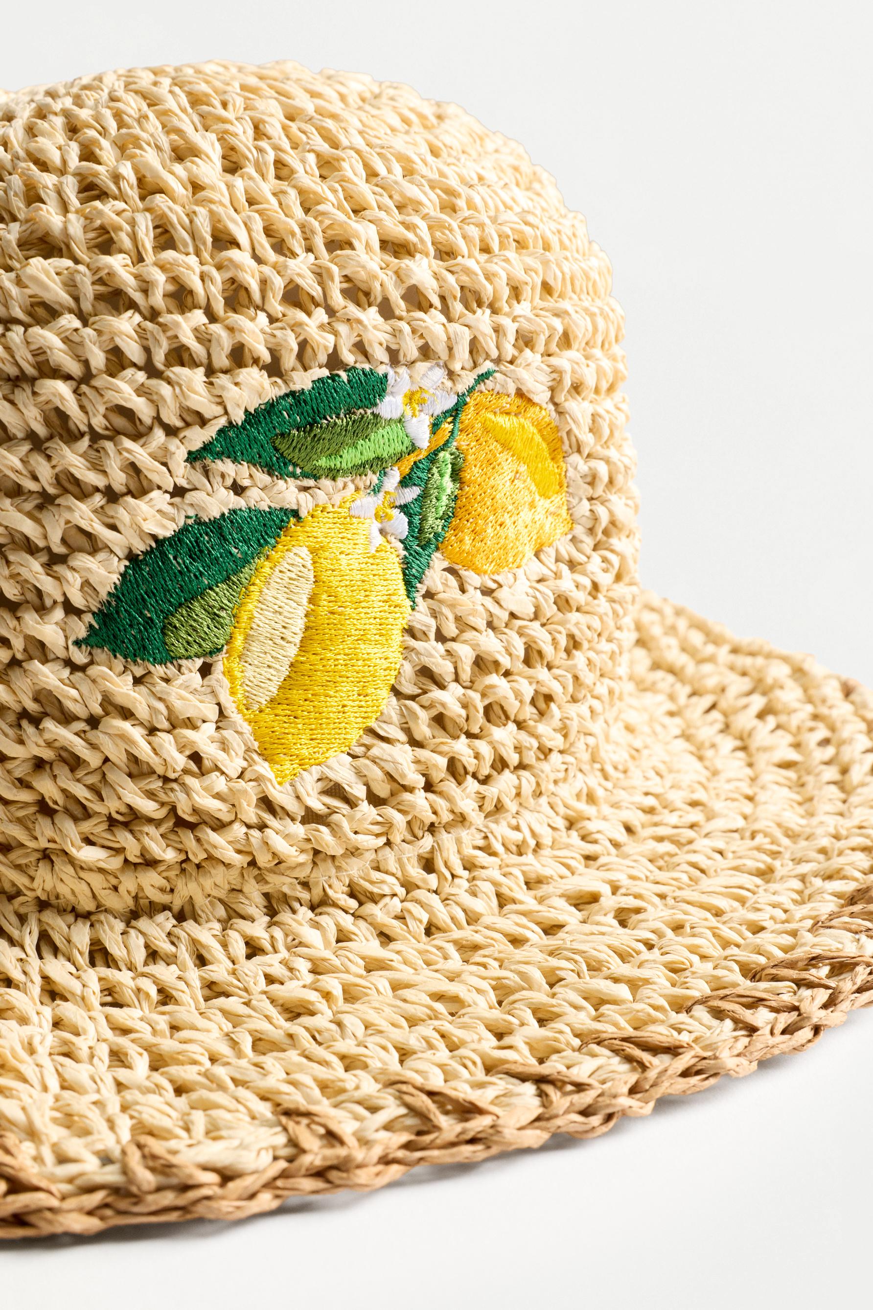 Embroidered bucket hat — BEIGE