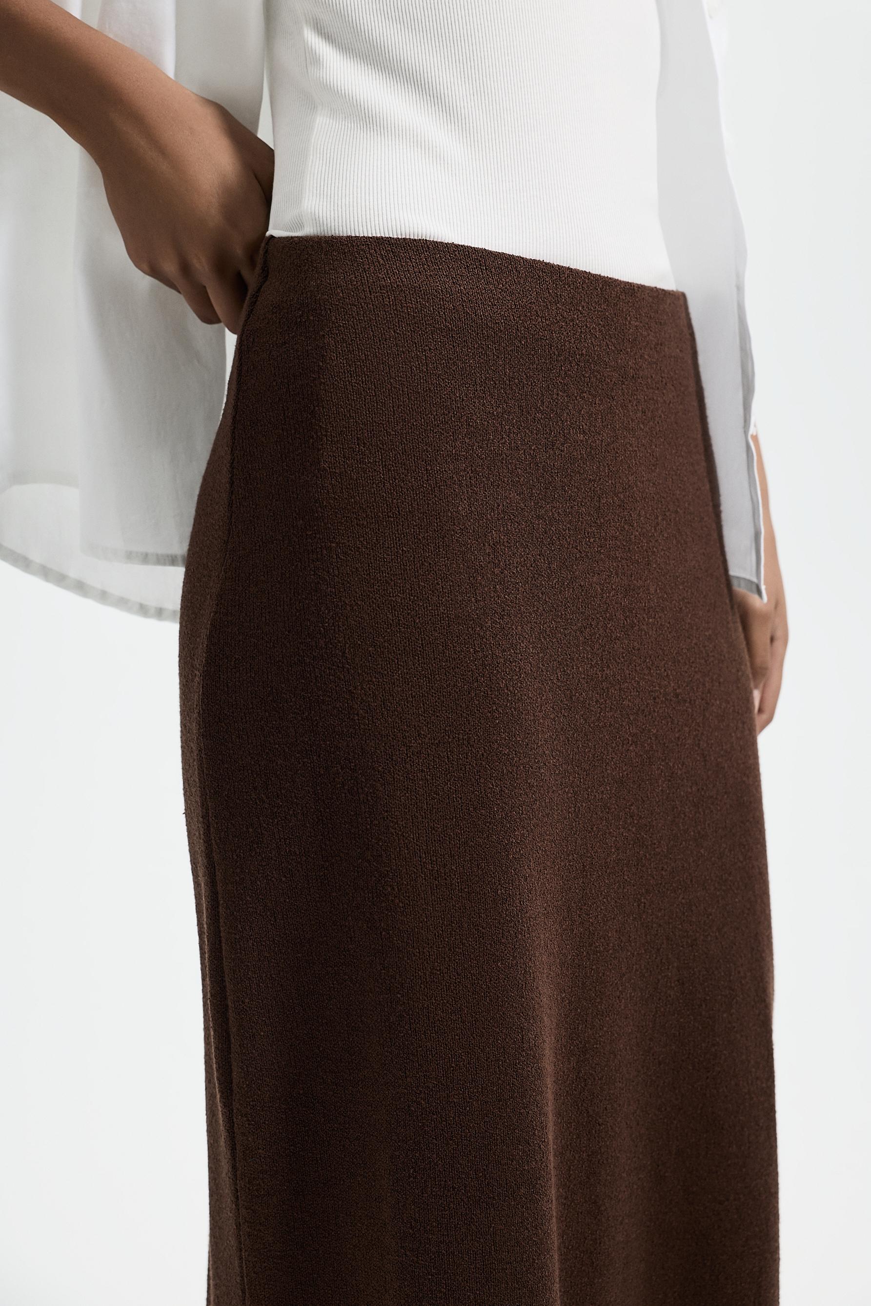 Rustic midi skirt — CHOCOLATE