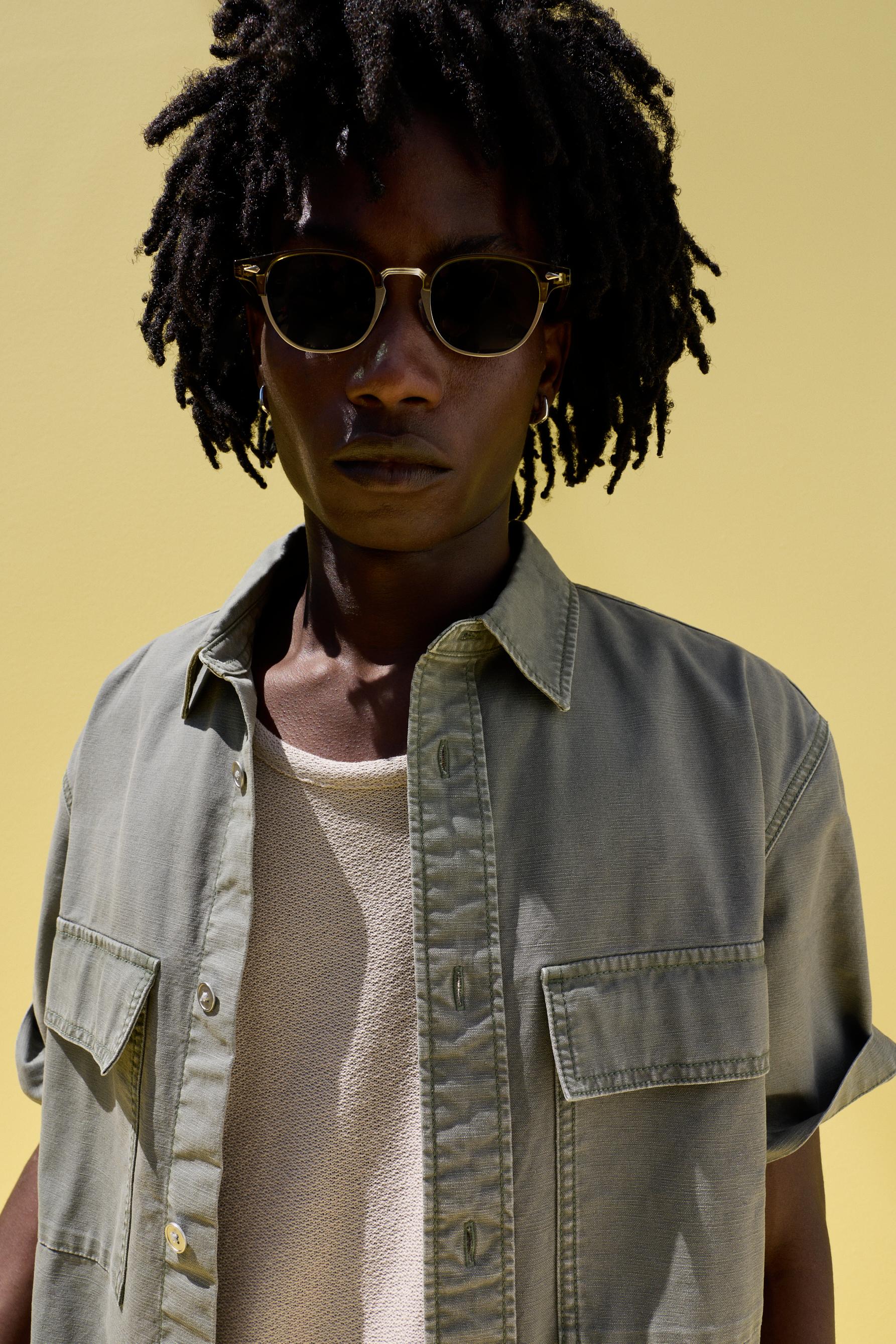 Denim shirt with pockets — FADED GREEN