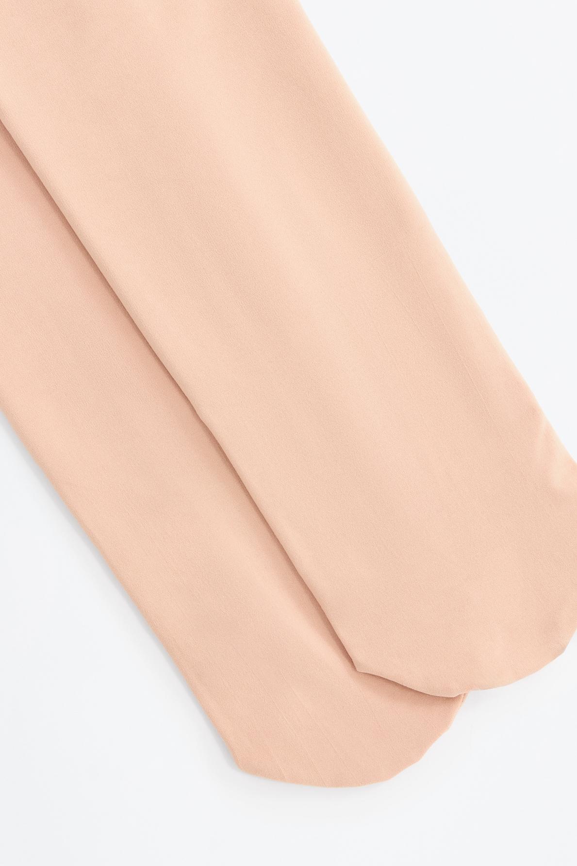 Leather effect fleece tights 200 den — ECRU
